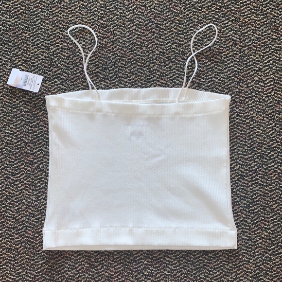American Eagle Skinny Strap White Crop Tank - Picture 2 of 2